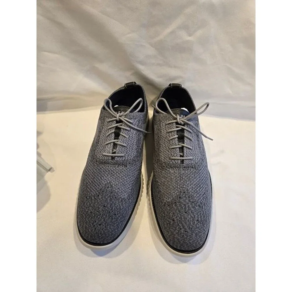 Cole Haan ZEROGRAND StitchLite Wingtip Oxford Magnet Vapor Grey Mens 11.5 M NEW